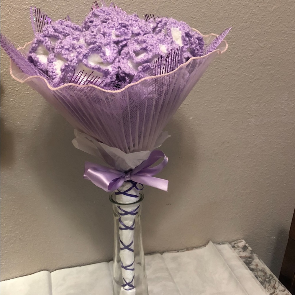 Crochet Carnations Flower Bouquet